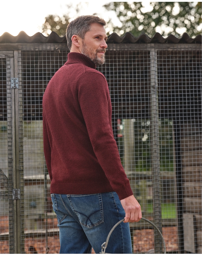 Mens Lambswool Turtle Neck Sweater